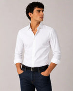 Camicia regular bianca in popeline | Collo Francese