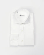 Camicia regular bianca nido d’ape | Collo Francese