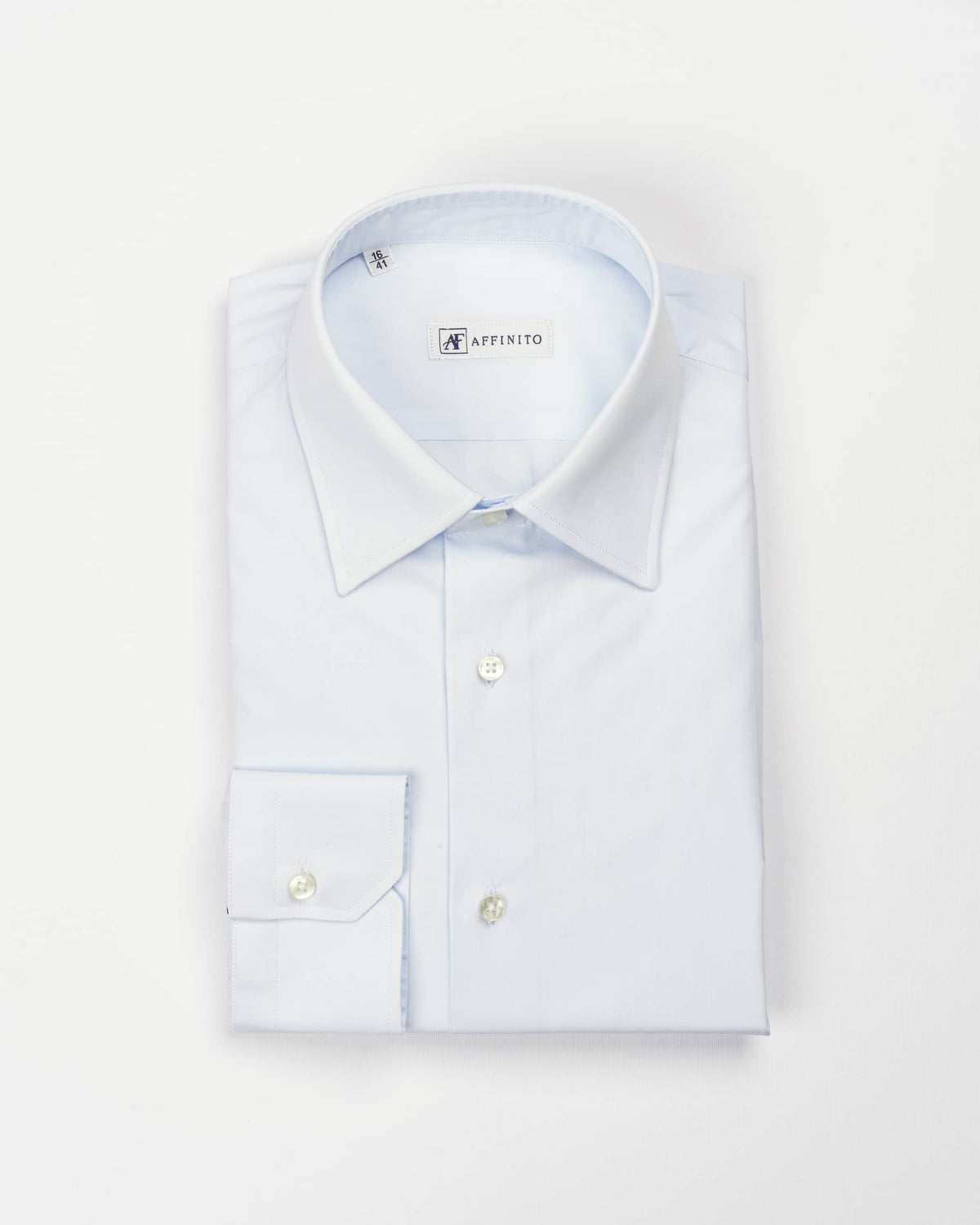 Camicia regular celeste in popeline | Collo Italiano