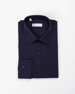 Camicia regular blu in popeline | Collo Italiano