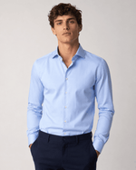 Camicia regular celeste in twill | Collo Francese