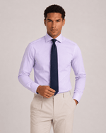 Camicia regular lilla in oxford leggero | Collo Francese