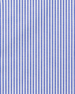 Camicia regular rigata azzurro in popeline | Collo Francese