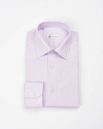 Camicia regular rigata lilla in popeline | Collo Italiano