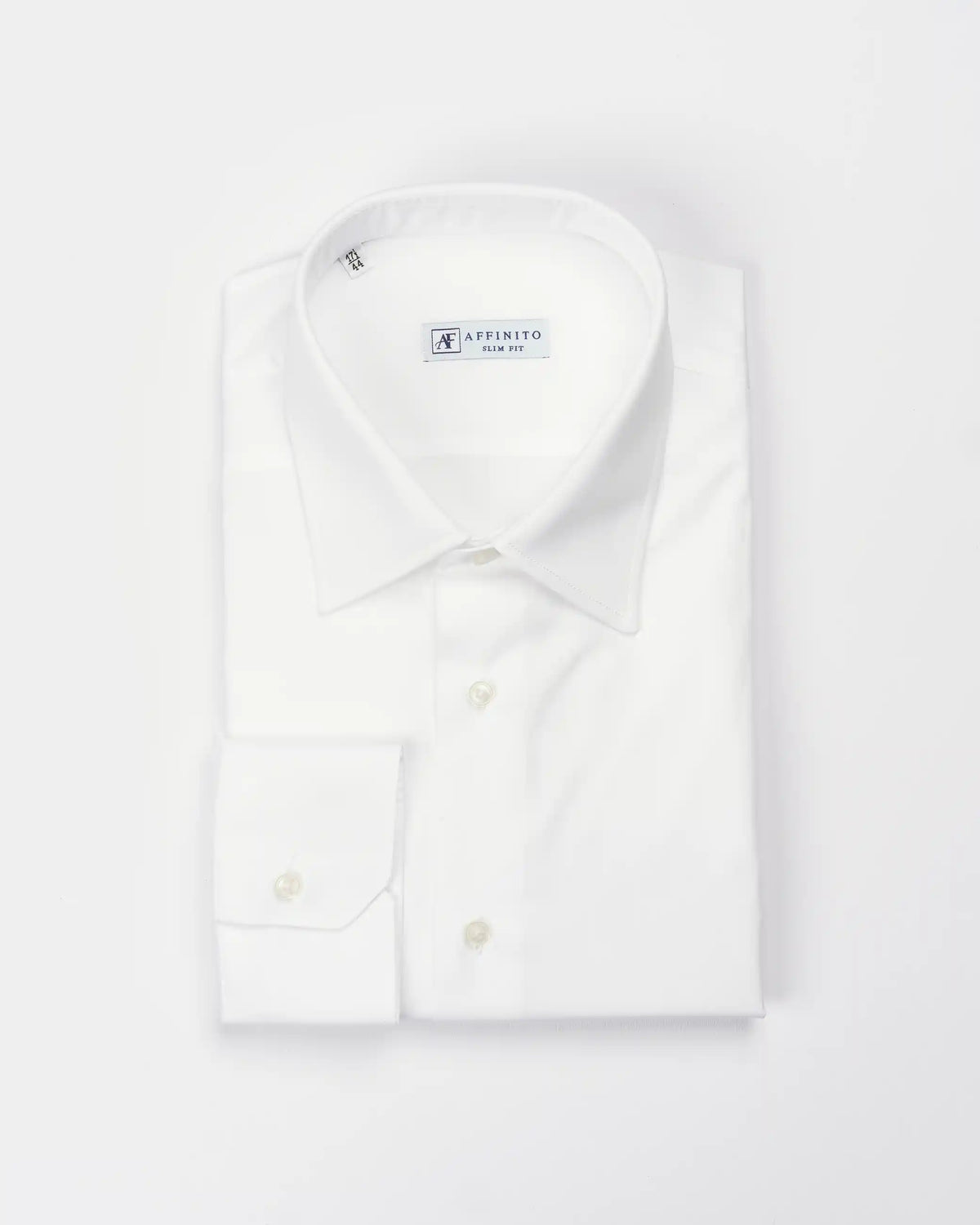 Camicia slim fit bianca in popeline | Collo Italiano