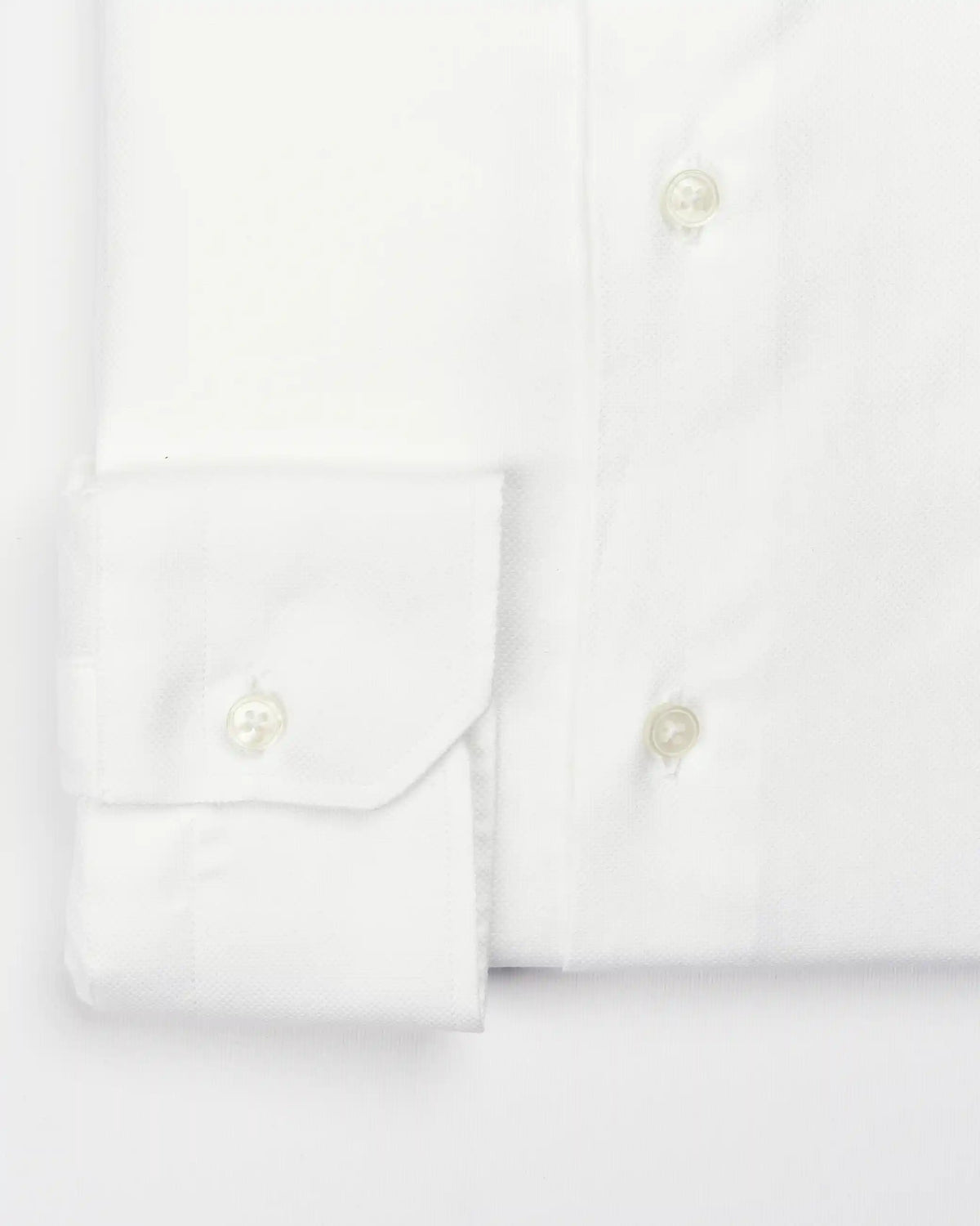 Camicia slim fit bianca nido d’ape | Collo Francese