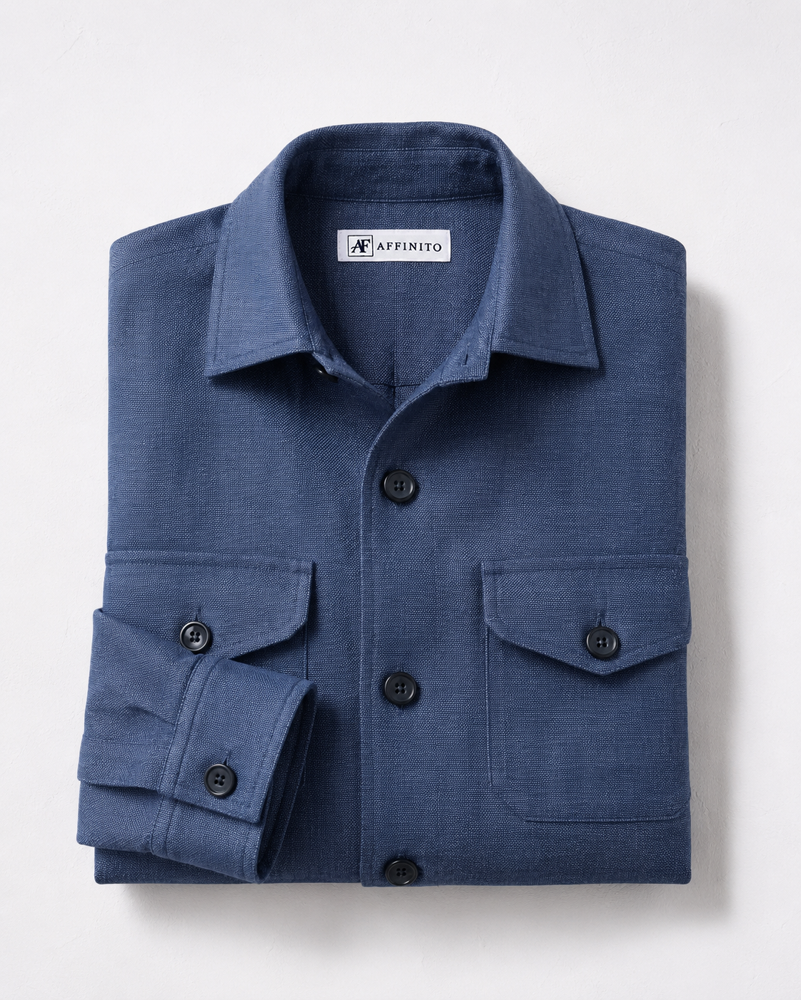 Giacca-camicia in lino | Blu