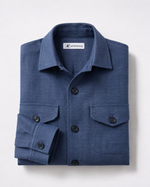 Giacca-camicia in lino | Blu
