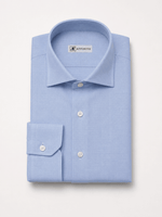 Camicia Regular Celeste in Lino | Collo Mezzo Francese