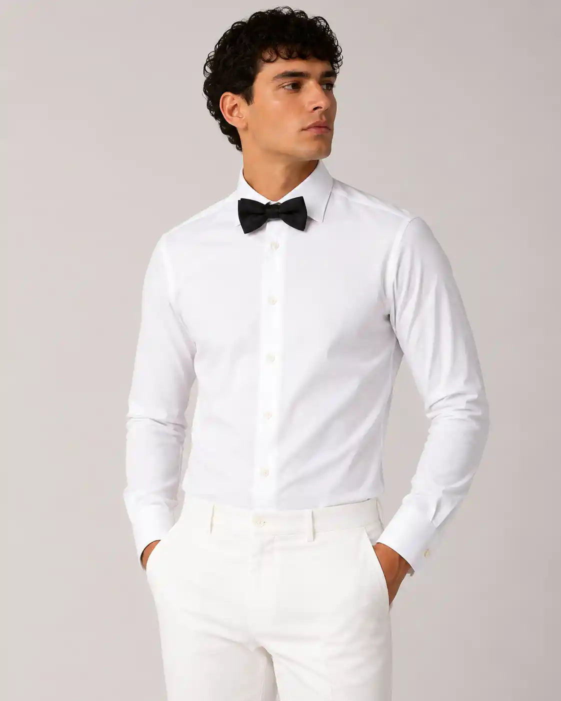 Camicia regular bianca in popeline | Collo Italiano