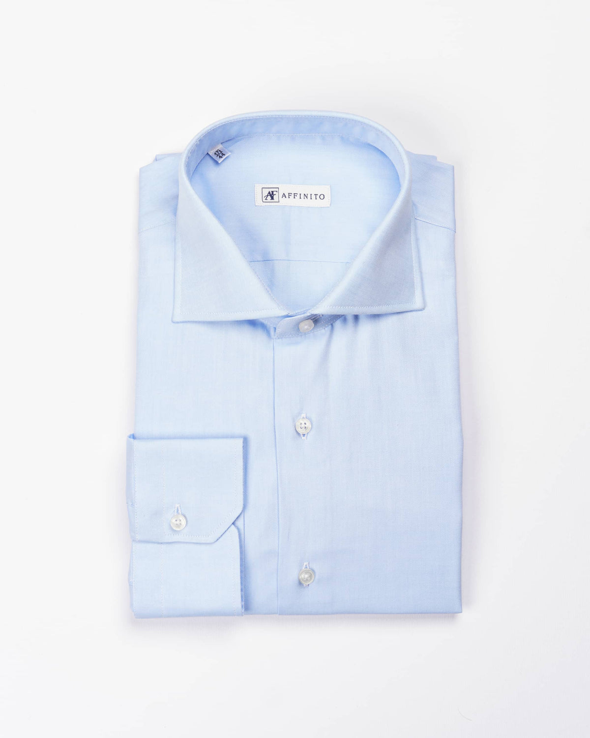 Camicia regular celeste in twill | Collo Francese