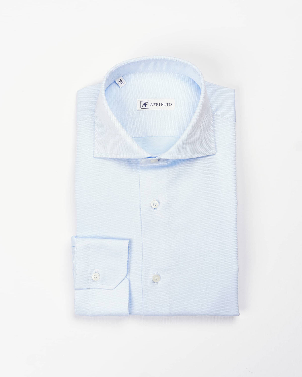 Camicia regular celeste nido d’ape | Collo Francese