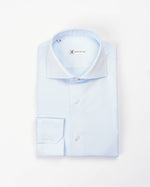Camicia regular celeste nido d’ape | Collo Francese