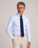 Camicia regular celeste nido d’ape | Collo Francese