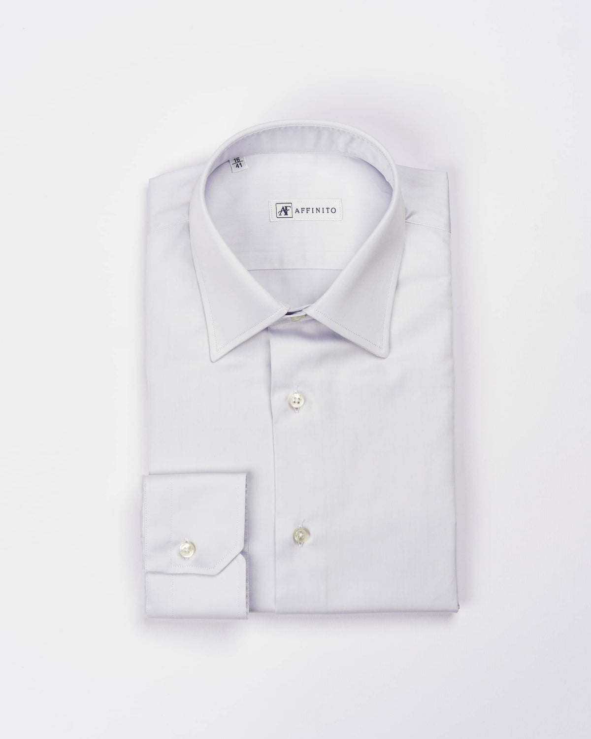 Camicia regular grigia in popeline | Collo Italiano