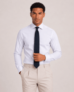 Camicia regular grigia in popeline | Collo Italiano