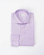 Camicia regular lilla in oxford leggero | Collo Francese