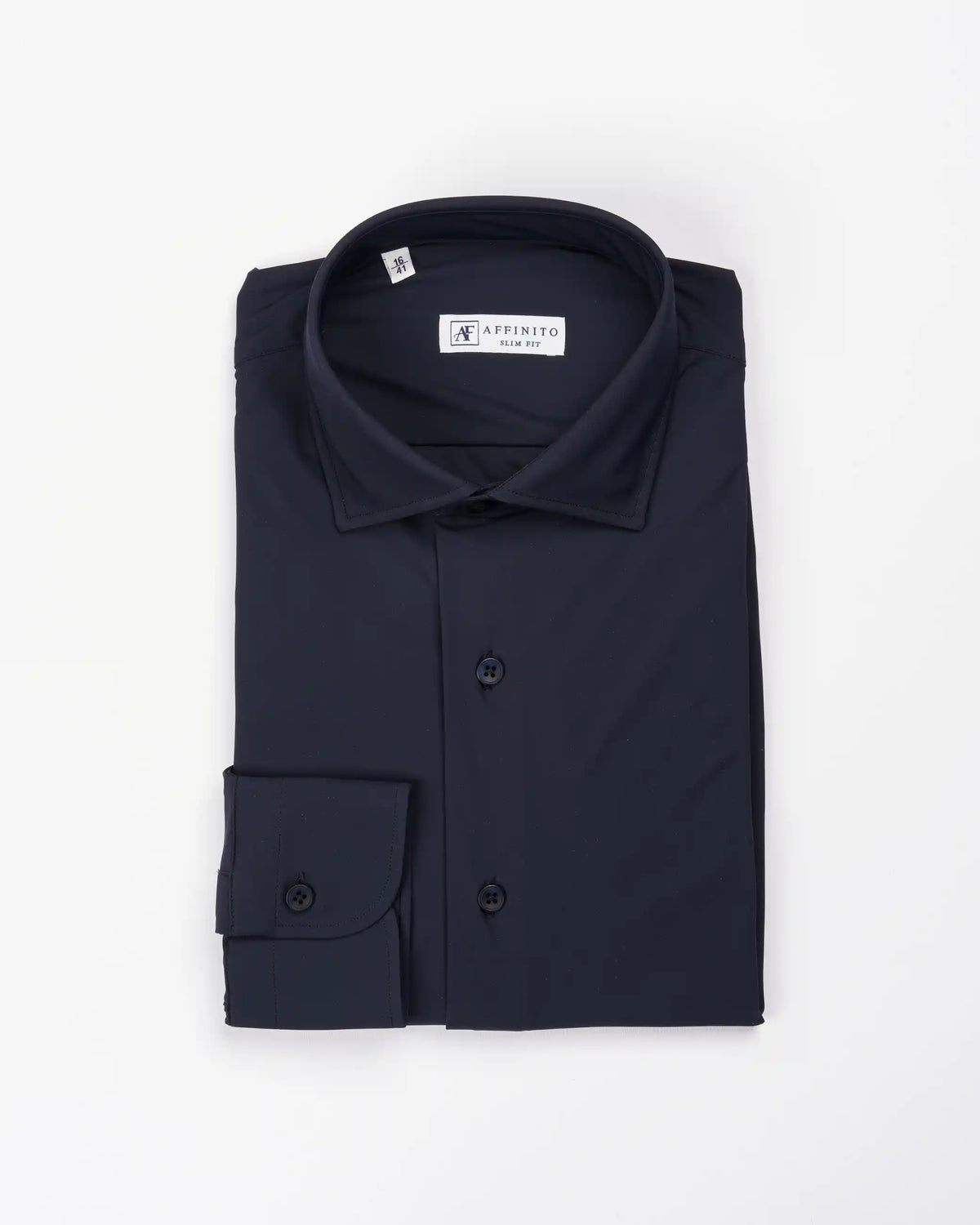 Camicia slim active blu | Collo Mezzo Francese