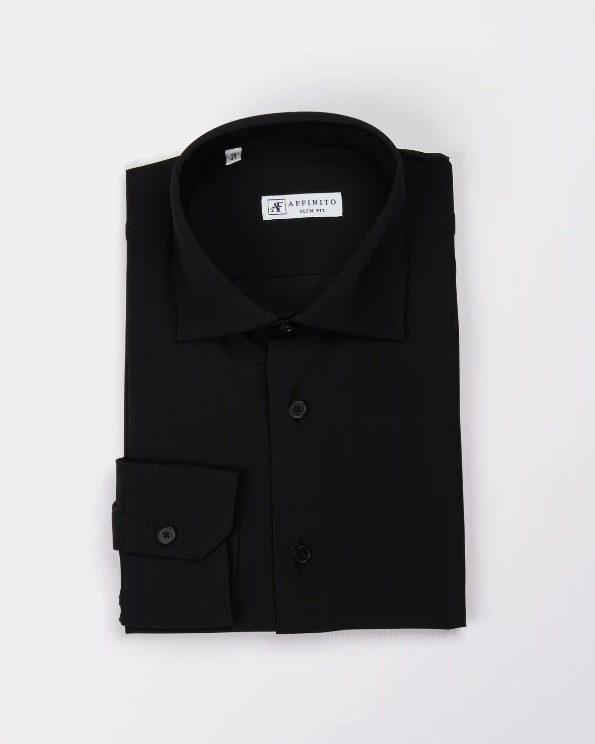 Camicia slim active nera | Collo Mezzo Francese