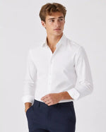 Camicia slim fit bianca in popeline | Collo Francese