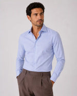 Camicia slim fit microfantasia in oxford | Collo Francese