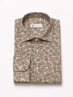 Camicia regular fantasia floreale in misto lino | Collo Mezzo Francese