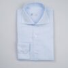 Camicia Twill Celeste, Collo Francese, Slim Fit