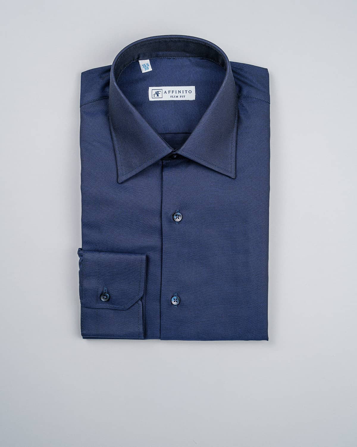 Camicia Blu Collo Francese Slim Fit