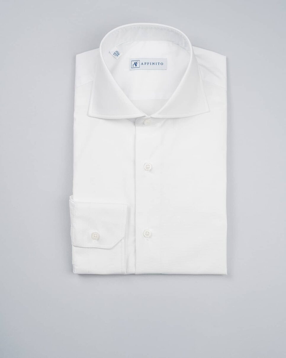 Camicia Elastico Bianco Collo Francese Sartoriale