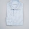 Camicia Microfantasia Celeste a Pois Collo Francese Sartoriale