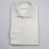 Camicia Fantasia Beige e Bianca Collo Francese Slim Fit