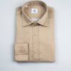 Camicia in flanella color beige, collo italiano