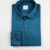 Camicia in flanella color blu, collo italiano