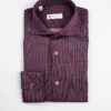 Camicia a righe rosse, collo francese