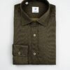 Camicia in flanella verde, collo italiano