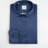 Camicia in flanella blu, collo italiano