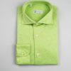 Camicia in jersey verde, collo francese, slim fit