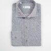 Camicia in jersey blu, collo francese, slim fit