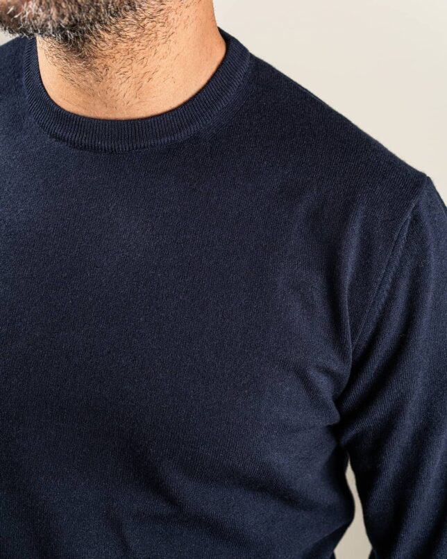 Maglia Merino Girocollo Blu