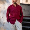 Camicia in Flanella Rossa con Tasche